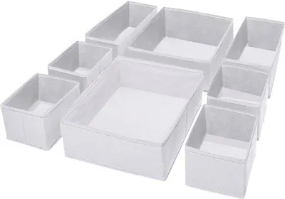 Produktbild von Famanu Organizer für Schubladen - Faltbare Aufbewahrung für Unterwäsche und Accessoires, Weiß