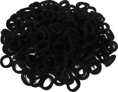 Image de 200 mini élastiques noirs pour enfants et bébés