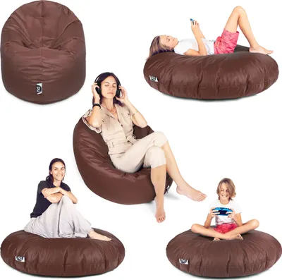 Produktbild von Sit&Joy Sitzsack 2 in 1 Sitzkissen Bodenkissen für Erwachsene & Kinder - Gaming mit Füllung Kissen Sessel BeanBag in 3 Größen und 27 Farben erhältlich mit Reißverschluss (Ø 125cm)