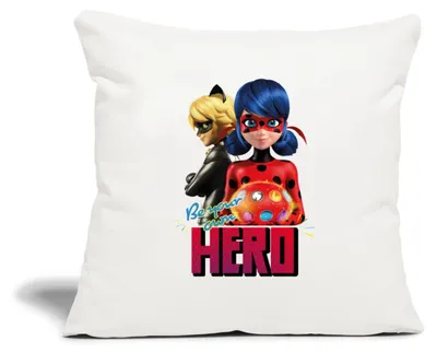 Produktbild von Spreadshirt Miraculous Be Your Own Hero Kissenbezug 45x45 cm, One size, Naturweiß