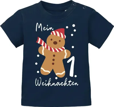 Produktbild von Baby Shirt kurzarm Mein erstes Weihnachten {styleVariationName} Print XMAS Outfit Christmas Babyshirt Jungen Mädchen MoonWorks®