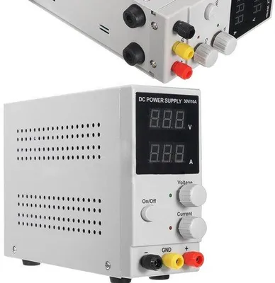 Immagine prodotto di Alimentatore da laboratorio regolabile, da 0 a 30V e da 0 a 10A, con display digitale, per elettronica