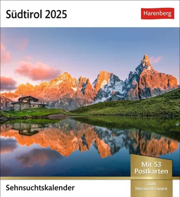 Produktbild von Südtirol Sehnsuchtskalender 2025 - Wochenkalender mit 53 Postkarten