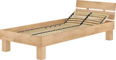 Produktbild von Buchebett Einzelbett Holzbett Überlänge 100x220 Futonbett Bettrahmen Zubehör wählbar V-60.86-10-220Federholzrahmen inkl.