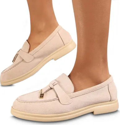 Produktbild von Damen Mokassin Slip On Schuhe Halbschuhe Elegant Loafer Business Alisa Beige Gr.40