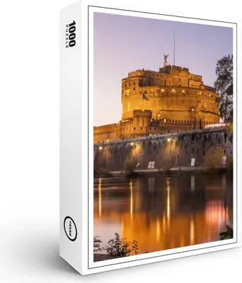 Produktbild von raxxa Premium-Puzzle "Rom - Blick über den Tiber zur Engelsburg bei Nacht", 1000 Teile