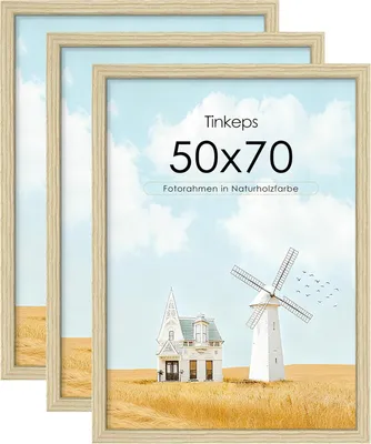 Produktbild von Bilderrahmen 50 x 70 cm, 3er-Set, Eiche natur, für Poster