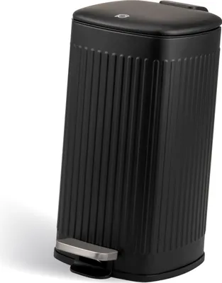 Obrázok produktu pre odpadkový kôš eluno, pedálový odpadkový kôš, kuchynský odpadkový kôš, objem 9 litrov, odpadkový kôš do kuchyne, kúpeľne, spálne s vyberateľnou plastovou vnútornou nádobou, čierny