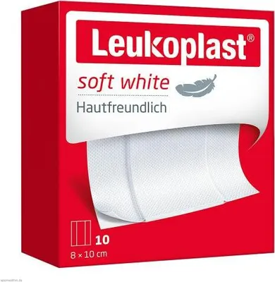 Produktbild von Leukoplast Wundschnellverband soft white, 8x10 cm, hautfreundlich | 1 Faltschachtel