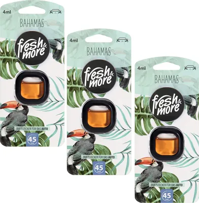 Produktbild von 3x Fresh & More Car Auto-Lufterfrischerclip gegen Gerüche (3x4ml) Bahamas
