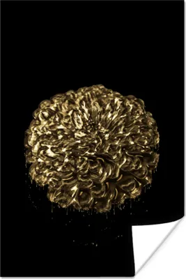 Produktbild von MuchoWow® Poster Blume - Schwarz - Blatt 120x180 cm - Kunstposter