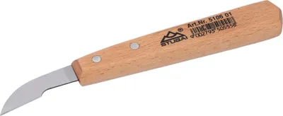 Immagine prodotto di Coltello da intaglio STUBAI 45 mm | coltello da intaglio con manico in legno, lungo, bordo smussato, lavorazione del legno, utensile da intaglio