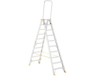 Obrázok produktu pre Hliníkové obojstranné schodíky Forte 2x10 do 150 kg s výstupným držadlom