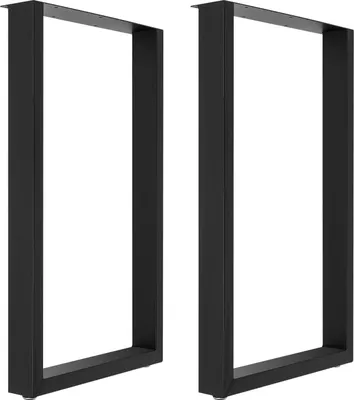 Obrázek produktu pro Průmyslové nohy stolů z oceli – obdélníkové nohy nábytku – 50 × 7 × 71 cm – sada 2 ks – nosnost 200 kg – černá barva