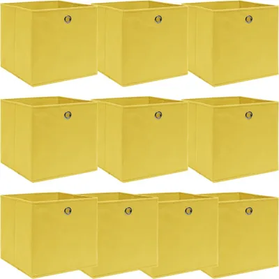 Produktbild von Aufbewahrungsboxen 10 Stk. Gelb 32x32x32 cm Stoff