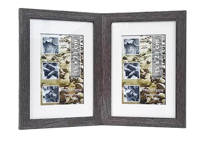 Zdjęcie produktu dla GALERIA multirama MARMO na zdjęcia 15x21 cm PODWÓJNA pion/pion CIEMNY BRĄZ