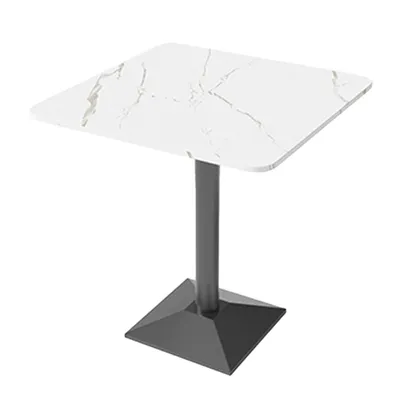 Produktbild von Gastronomiemöbel Esszimmertisch Esstisch Küchentisch für Esszimmer Wohnzimmer tisch Bistrotisch Sinterstein weißschwarz1 60*60*75CM /Y-BHF-60F/