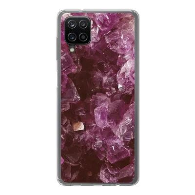 Produktbild von MuchoWow® Handyhülle Schutzhülle Hülle für Samsung Galaxy A12 Edelsteine - Amethyst - Kristalle und Edelsteine Silikon Softcase Handy Hülle - Bild