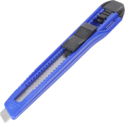 Produktbild von Cutter Ecoline 9mm, Klinge feststellbar, ideal auch als Bastelmesser, mit Abbrechhilfe und praktischem Clip, blau