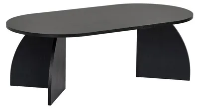 Image de Table basse de salon en bois MDF mélaminé noir 120 x 60 x 40 cm charge 25 kg