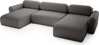 Produktbild von FEDVE Ecksofa Eckcouch Thekla U Form Universell Sofa mit Schlaffunktion Bettkasten Couch Sofagarnitur Grau (Anthology 18)