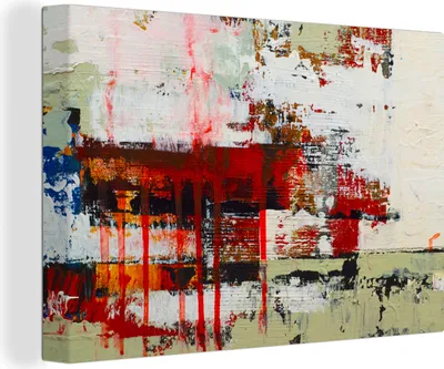 Produktbild von OneMillionCanvasses® - Leinwandbilder - 150x100 cm, Handgemalte abstrakte Malerei, Wandbilder Kunstdruck Wanddekoration