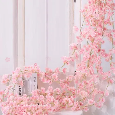 Obrázek produktu pro 1,8 m umělá květinová girlanda Sakura, závěsné popínavé rostliny na jaro, svatební a párty dekorace, světle růžová