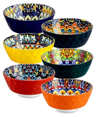 Produktbild von Suppenschalen für 6 Personen, SIMI Pastaschalen aus Steinzeug, Salatschüssel, Schalen Set für Ramen, Dessert, Suppen, Müsli