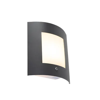 Zdjęcie produktu dla Lampa ścienna zewnętrzna antracytowa IP44 czujnik zmierzchu - Emmerald