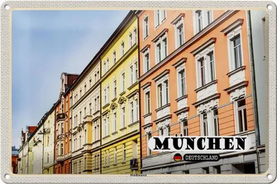 Produktbild von Blechschild Städte München Haidhausen Gebäude 30x20cm