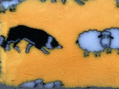 Produktbild von Veterinary Hundedecke Muster Yellow Sheep+Border Collie 150x100 cm