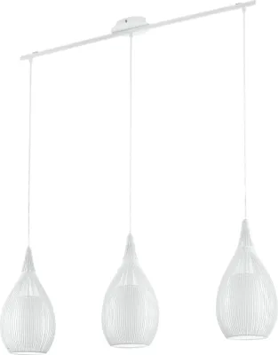 Produktbild von EGLO Pendellampe Razoni, 3 flammige moderne Pendelleuchte, Material: Stahl, Glas: satiniert, Farbe: Weiß, Fassung: E27