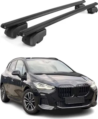 Zdjęcie produktu dla Poprzeczne relingi dachowe do BMW serii 2 Active Tourer U06 (model z lat 2021–2024) – czarne aluminiowe
