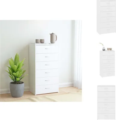 Produktbild von vidaXL Sideboard mit 6 Schubladen Weiß 50x34x96 cm Holzwerkstoff -  Sideboards
