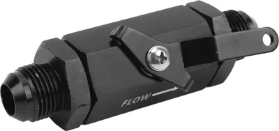 Productafbeelding van Brandstofafsluitklep, gemaakt van 6061-aluminiumlegering, zwart geanodiseerd, massief, roestvrij, geschikt voor AN10-slang