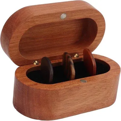 Produktbild von Holzschlagzeugbox - Holzschachtel für Gitarren - 3 Saiten - klein - Organizer für Ukulele - Mandoline - Banjo - Dekoration für Heimkaffee - 85*45*40mm