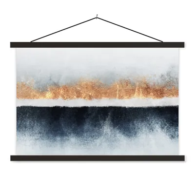 Produktbild von MuchoWow® Textilposter Gold - Abstrakt - Design 150x100 cm mit schwarzem Rahmen - Schlafzimmer