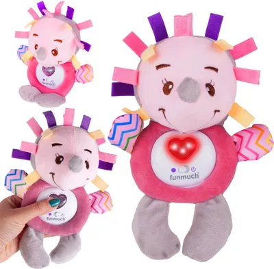 Produktbild von Malplay Interaktives Schlaflied Spielendes Leuchtendes Plüschtier "Rosa Igel" Für Babys Und Klienkinder Ab 0 Monaten