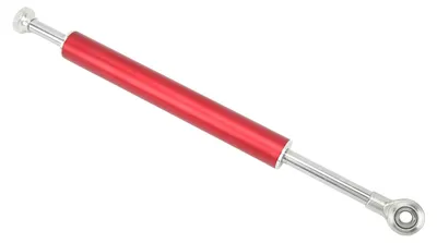 Zdjęcie produktu dla Amortyzator kierownicy do motocykla 330 mm – uniwersalny aluminiowy stabilizator kierownicy do większości motocykli – kolor czerwony