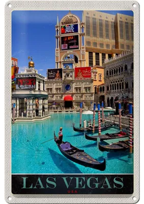 Produktbild von Blechschild Reise 20x30cm Las Vegas Bootstour USA Casino Amerika