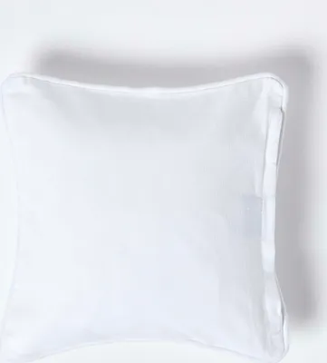 Image de HOMESCAPES Taie d'oreiller blanche en coton, 60 x 60 cm