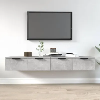 Produktbild von vidaXL Wandschränke 2 Stk. Betongrau 68x30x20 cm Holzwerkstoff