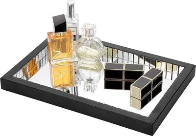 Produktbild von Famanu Dekoratives Mosaikglas Tablett - Schlafzimmer und Küchen Tischorganizer - Rechteckig 30 x 20 cm