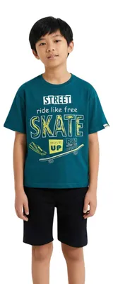 Produktbild von T-Shirt für Jungen – 100 % Baumwolle – Größe 134, Alter 9 Jahre - Schmaragdgrün