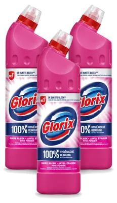 Produktbild von 3 x Glorix Bleiche Pink Power - Kräftige Reinigung - 750 ml - Vorteilspackung - 3 Stücke