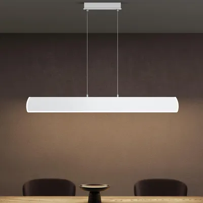 Image de doporro Suspension Luminaire Plafonnier Lustre Chambre Salon Réglable Éclairage Intérieur Mémoire Intelligente Lampe de Nuit LED Blanc Télécommande 100×8×120CM 20W Alivetta3730