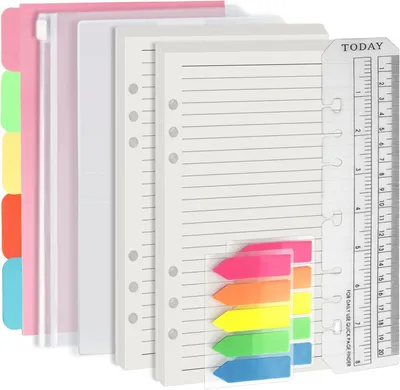 Zdjęcie produktu dla Planer w formacie A5, 90 kartek, 4 przegródki, planer tygodniowy, idealny jako notatnik