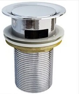 Produktbild von Mai & Mai Ablaufgarnitur Waschbeckenstöpsel Push Up PU02 mit Überlauffunktion Durchmesser: 6cm Fingerdruck Öffnungsfunktion
