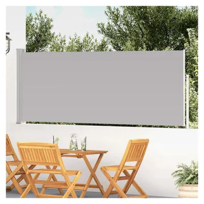 Produktbild von Ausziehbare Seitenmarkise 120×500 cm Grau für den Außenbereich, Gärten und Innenhöfe