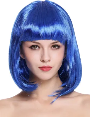 Produktbild von WIG ME UP Perücke Longbob glatt Pony Blau 0073-3-PC3